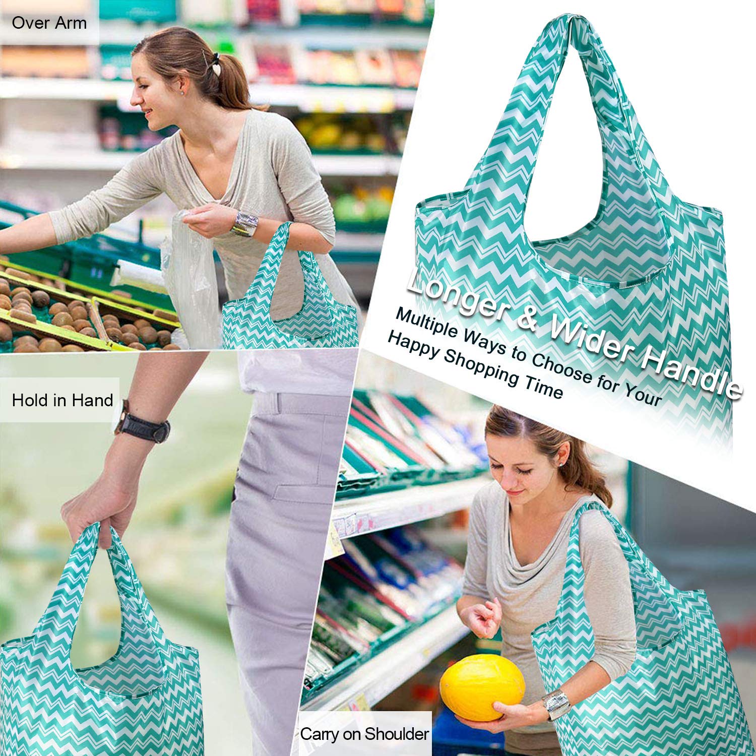 BeeGreen separate zippered storage pouch keeps folded bags organized.