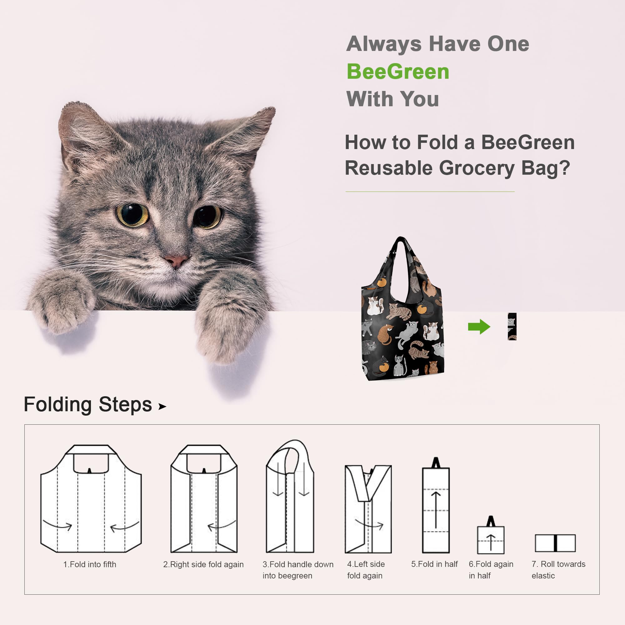 BeeGreen tote with long handles for comfortable shoulder carry during shopping.