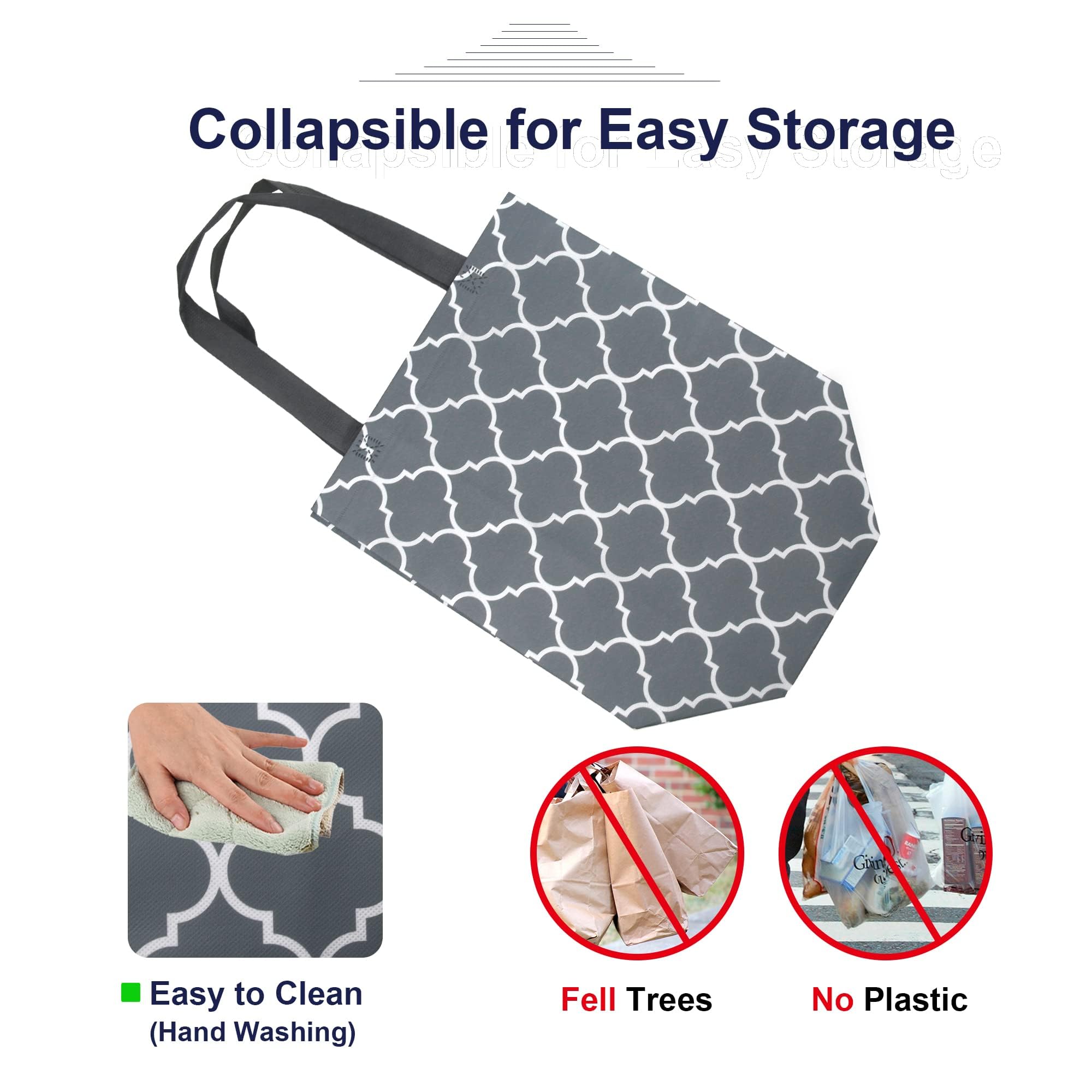 BeeGreen stands-up design image for easy packing and upright groceries.