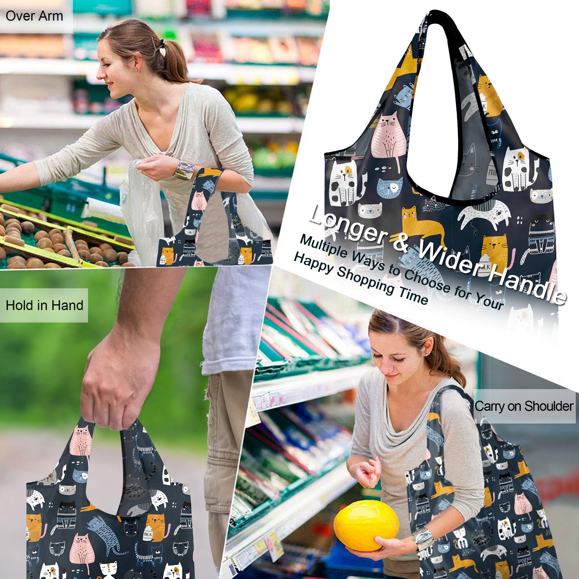 BeeGreen cat-pattern tote used for travel, picnics, and daily errands.