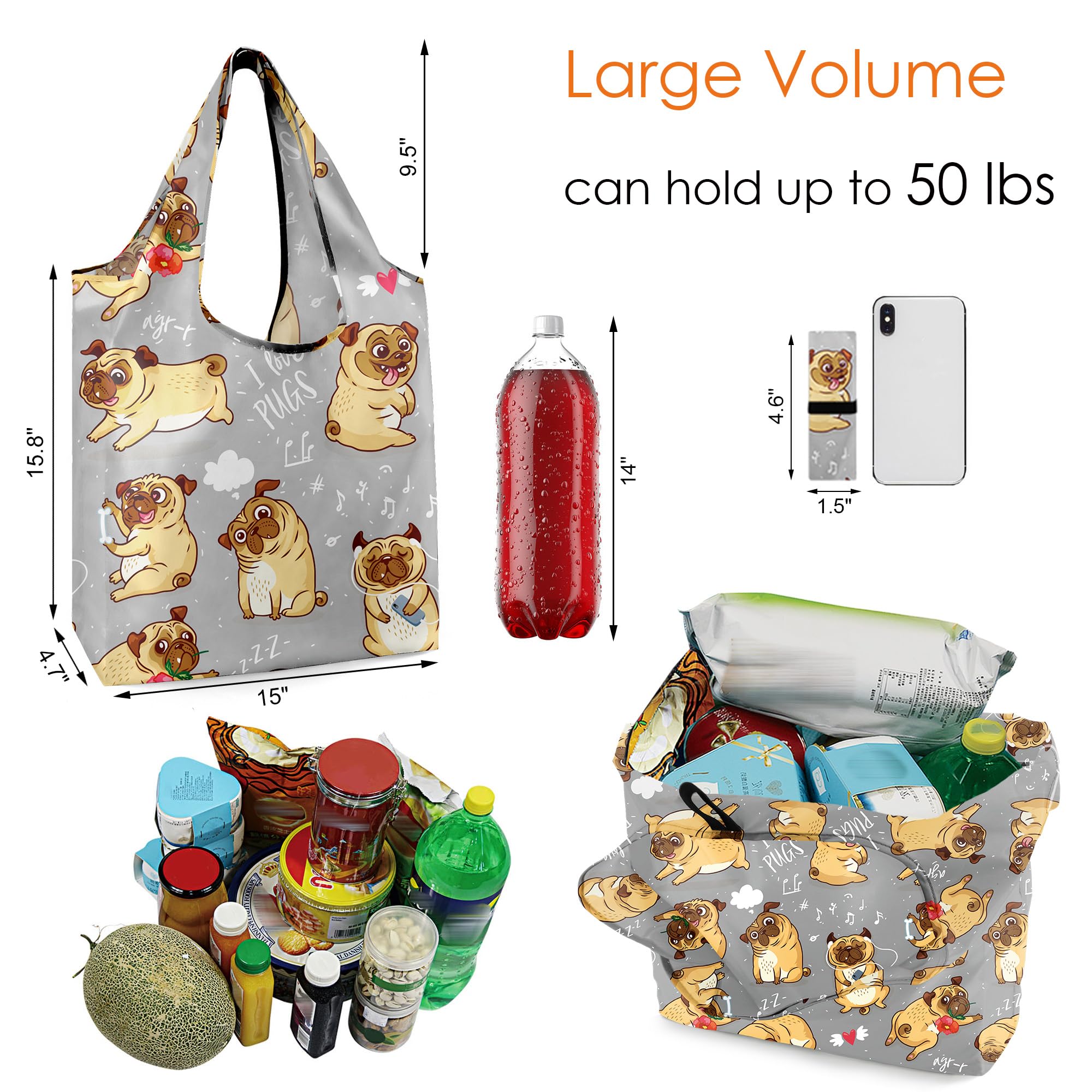 BeeGreen x-large tote showcases 50lb capacity for heavy groceries.