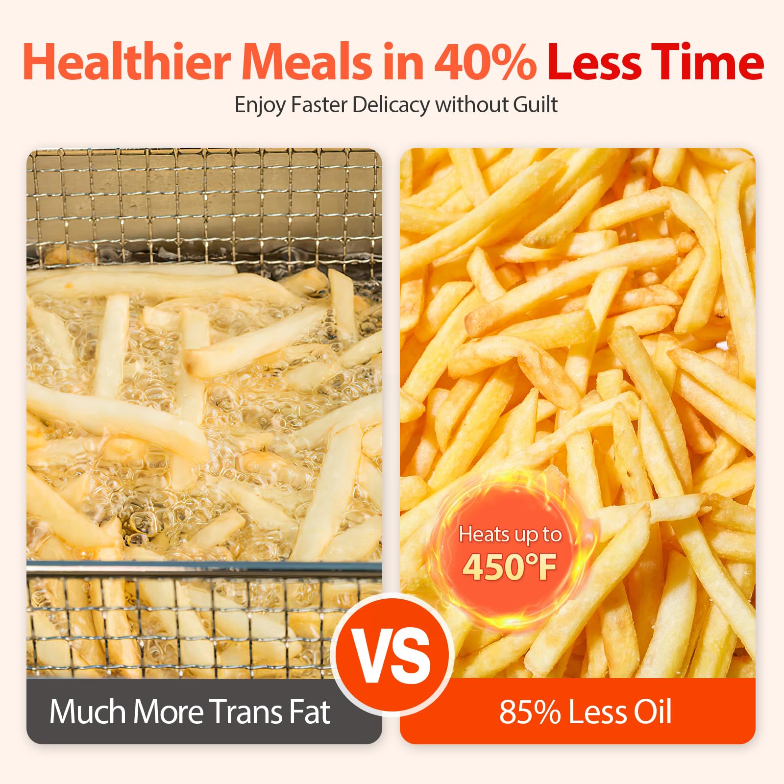 Beelicious Pro 360° airflow IQTemp for consistently crispy meals