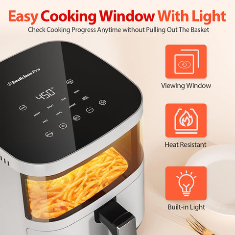 Beelicious Pro 8-in-1 smart 4QT fryer fits compact kitchens