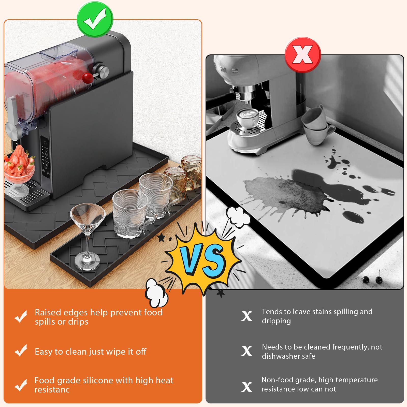 Beenxmyy silicone mat compatible with Ninja models for broader countertop protection.