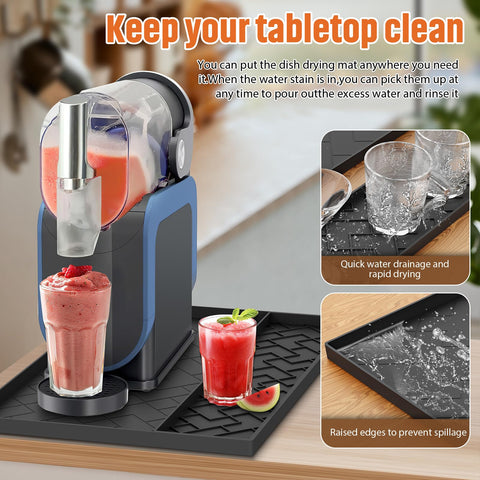 Beenxmyy silicone mat slip-resistant surface prevents movement on busy countertops.