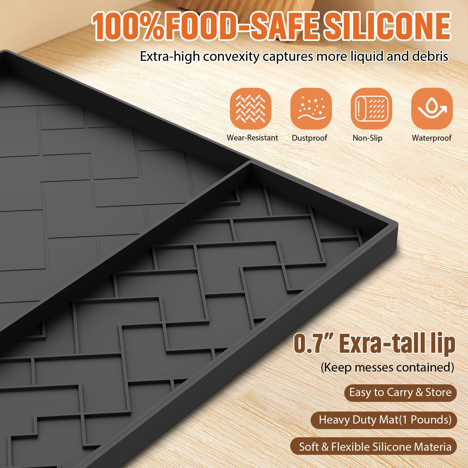 Beenxmyy silicone mat heat-resistant surface protects tables from heat and condensation.