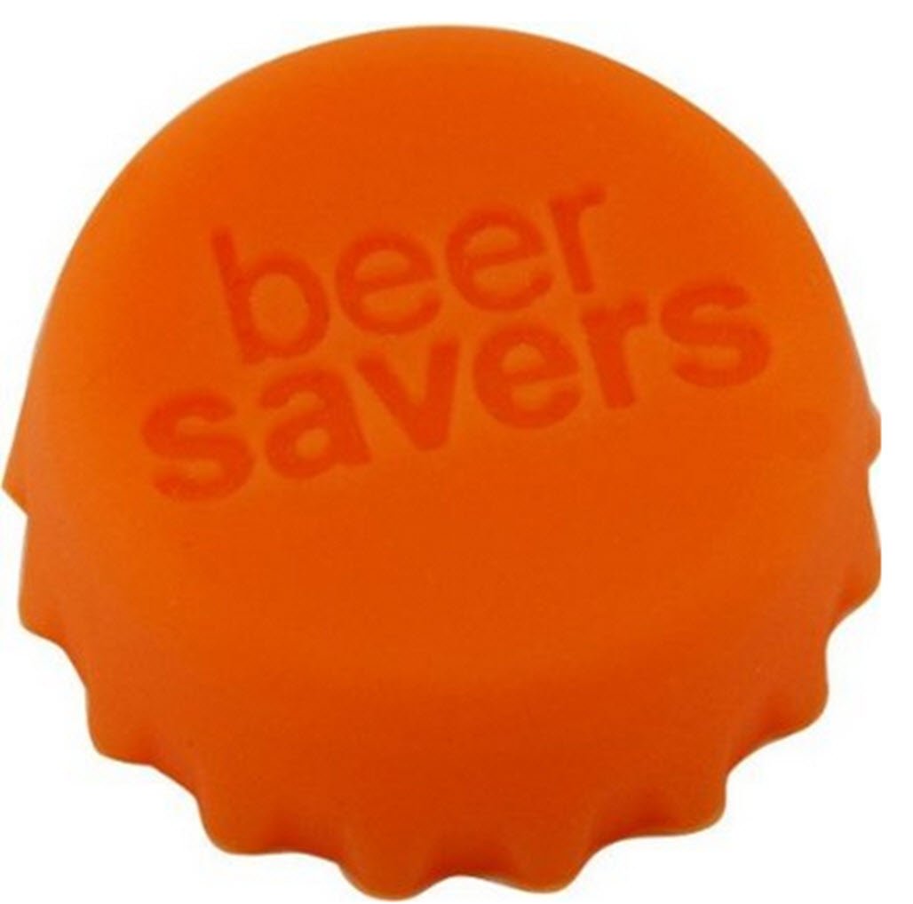 Beer Savers silicone bottle caps on a bottle, preserving beer freshness after opening.