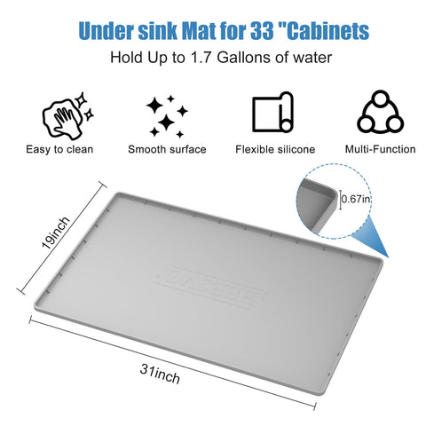 BeesVo silicone waterproof mat offers easy clean-up and durable cabinet protection.