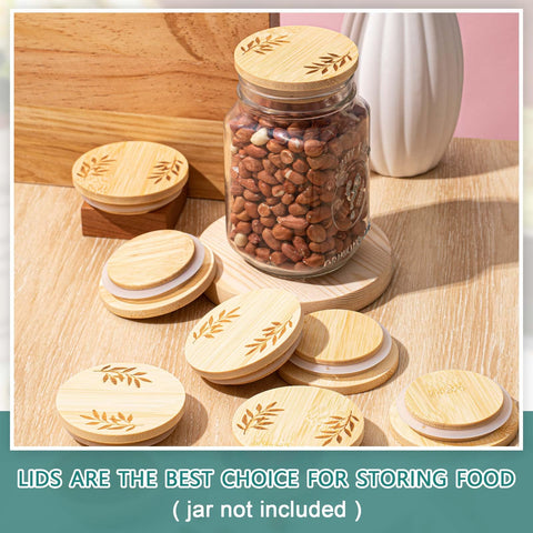 Natural bamboo lid adds rustic charm to kitchen storage.