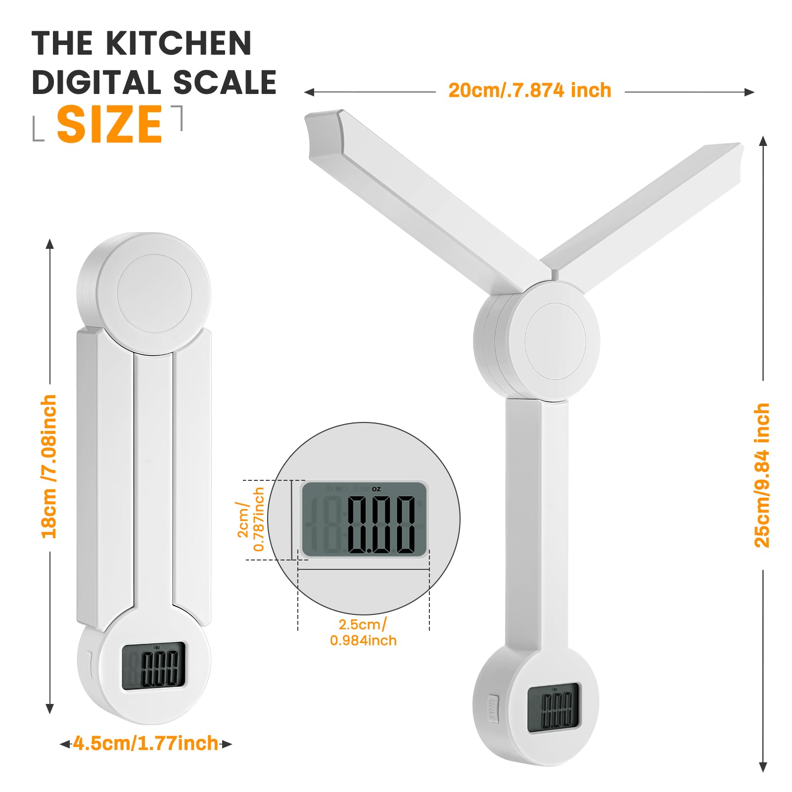 Beewin foldable kitchen scale stores neatly in any drawer or bag