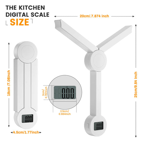 Beewin foldable kitchen scale stores neatly in any drawer or bag