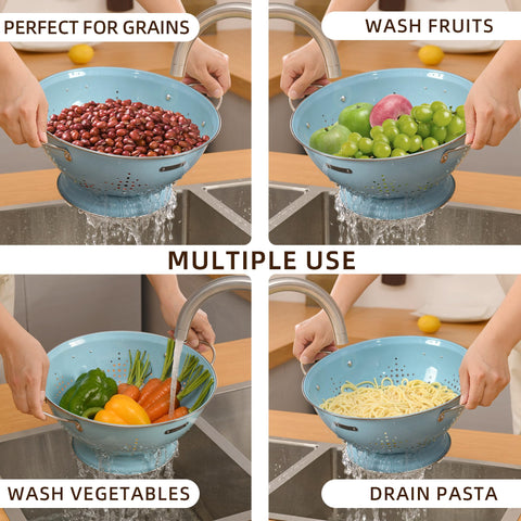 BeFare ArcticBlue dishwasher-safe colander simplifies cleanup after meals