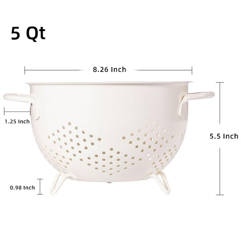 BeFare cream powder-coated colander ready for safe food contact and long-lasting finish.