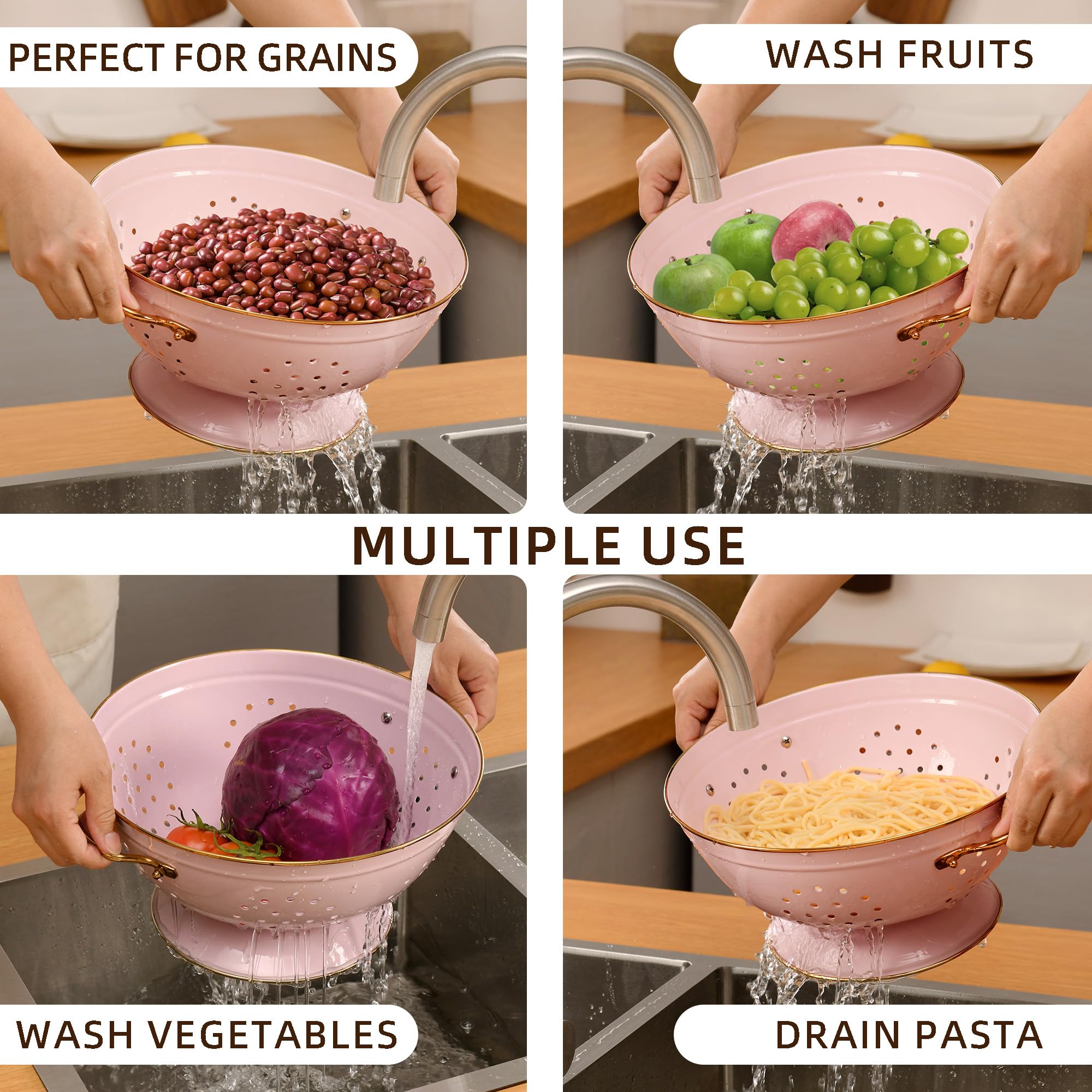 BeFare colander with fast-drain holes promotes air circulation and quick drying.