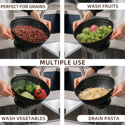 BeFare matte black colander for everyday kitchen use and style.