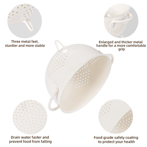BeFare large-opening colander accommodates big batches of vegetables and pasta.