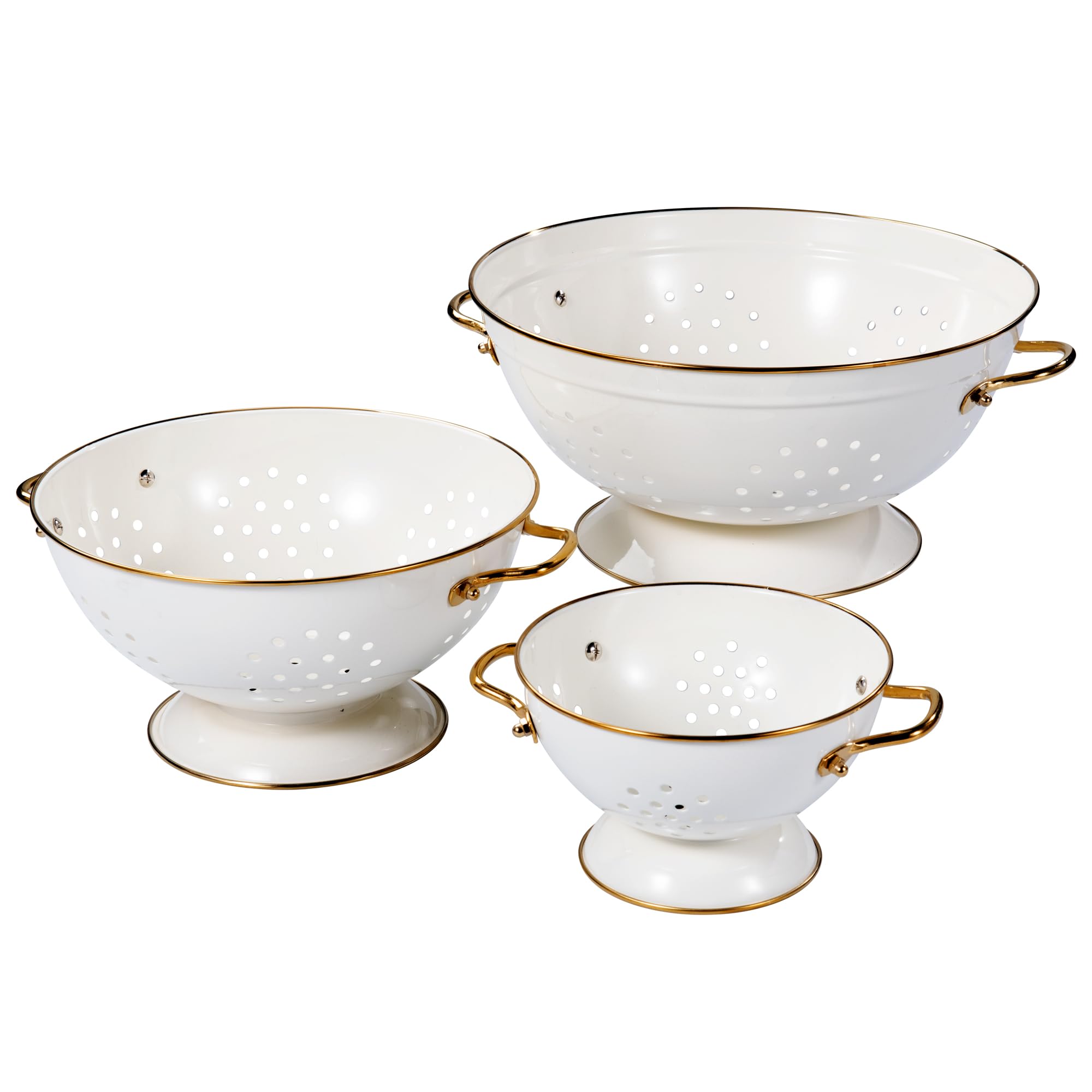 BeFare metal colander 1qt cream ideal for small batch rinsing