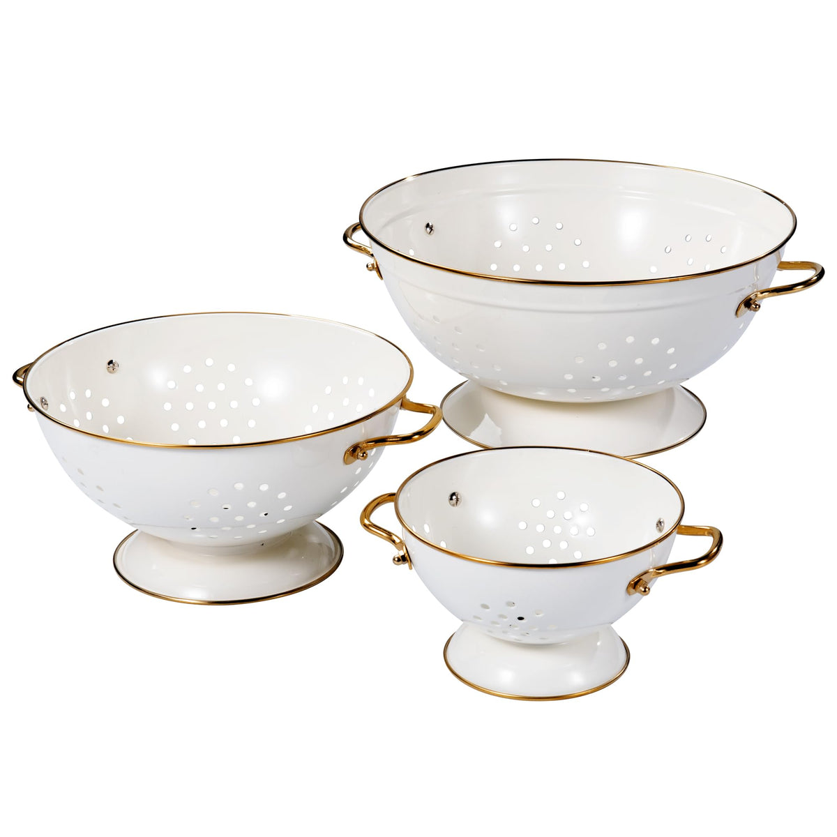 BeFare metal colander 1qt cream ideal for small batch rinsing