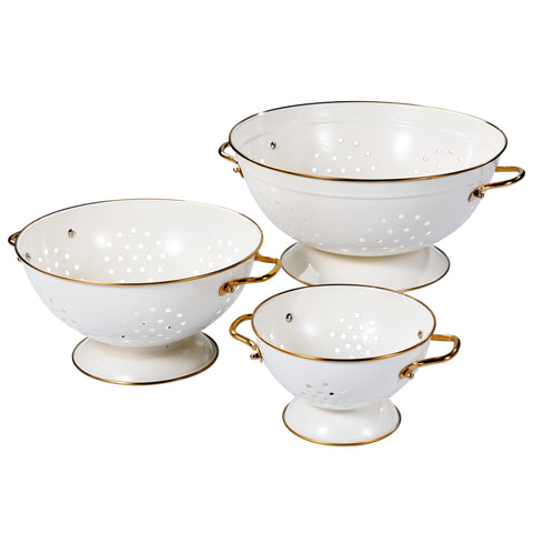 BeFare metal colander 1qt cream ideal for small batch rinsing