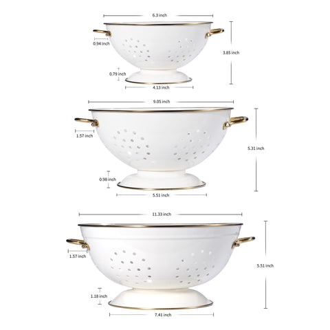 BeFare metal colander 3-5qt cream versatile for family meals