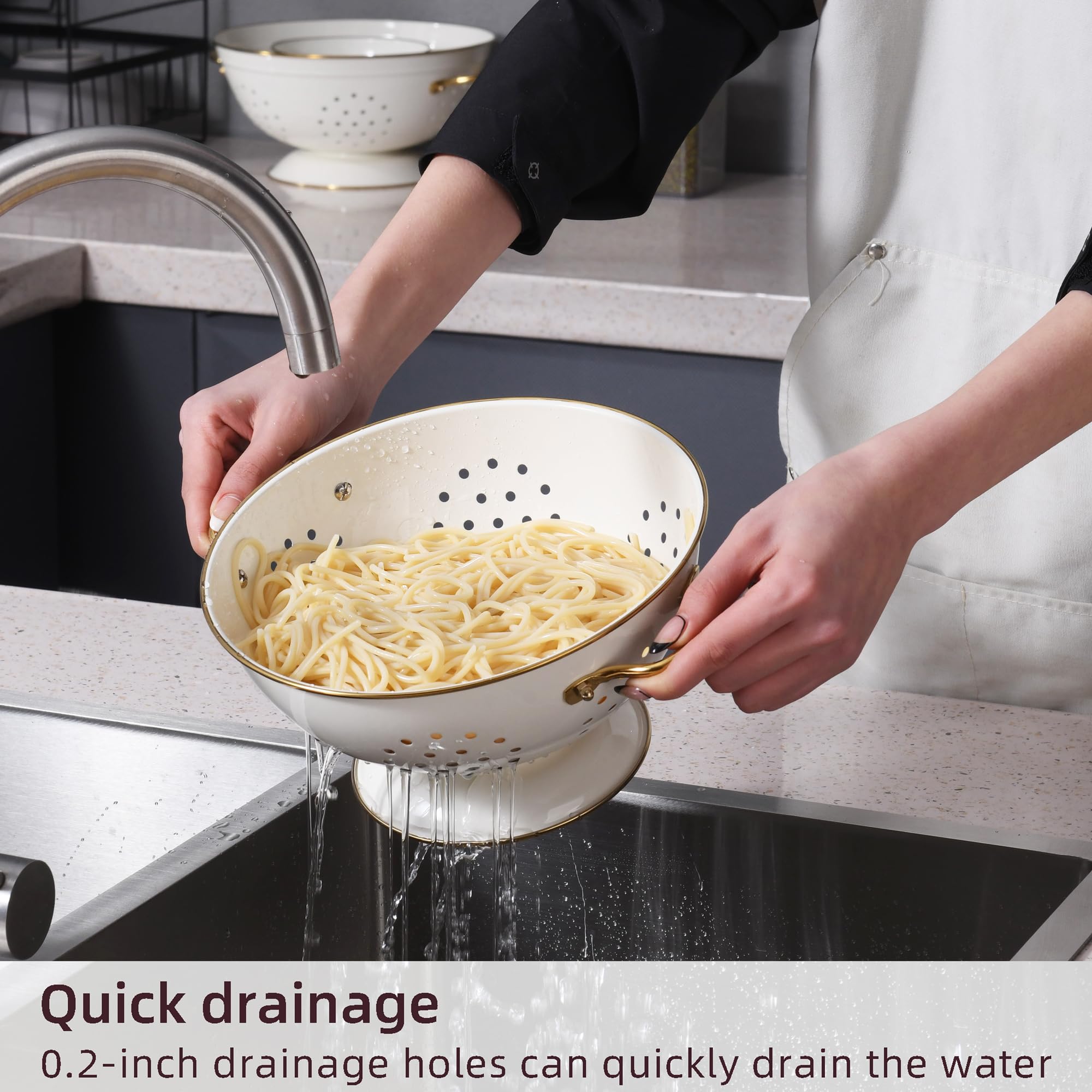 BeFare metal colander 5qt cream great for large servings
