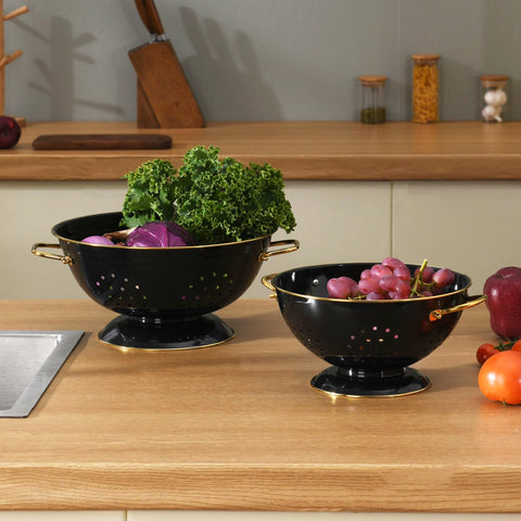 BeFare glitter-black colander set adds stylish practicality to kitchen routines