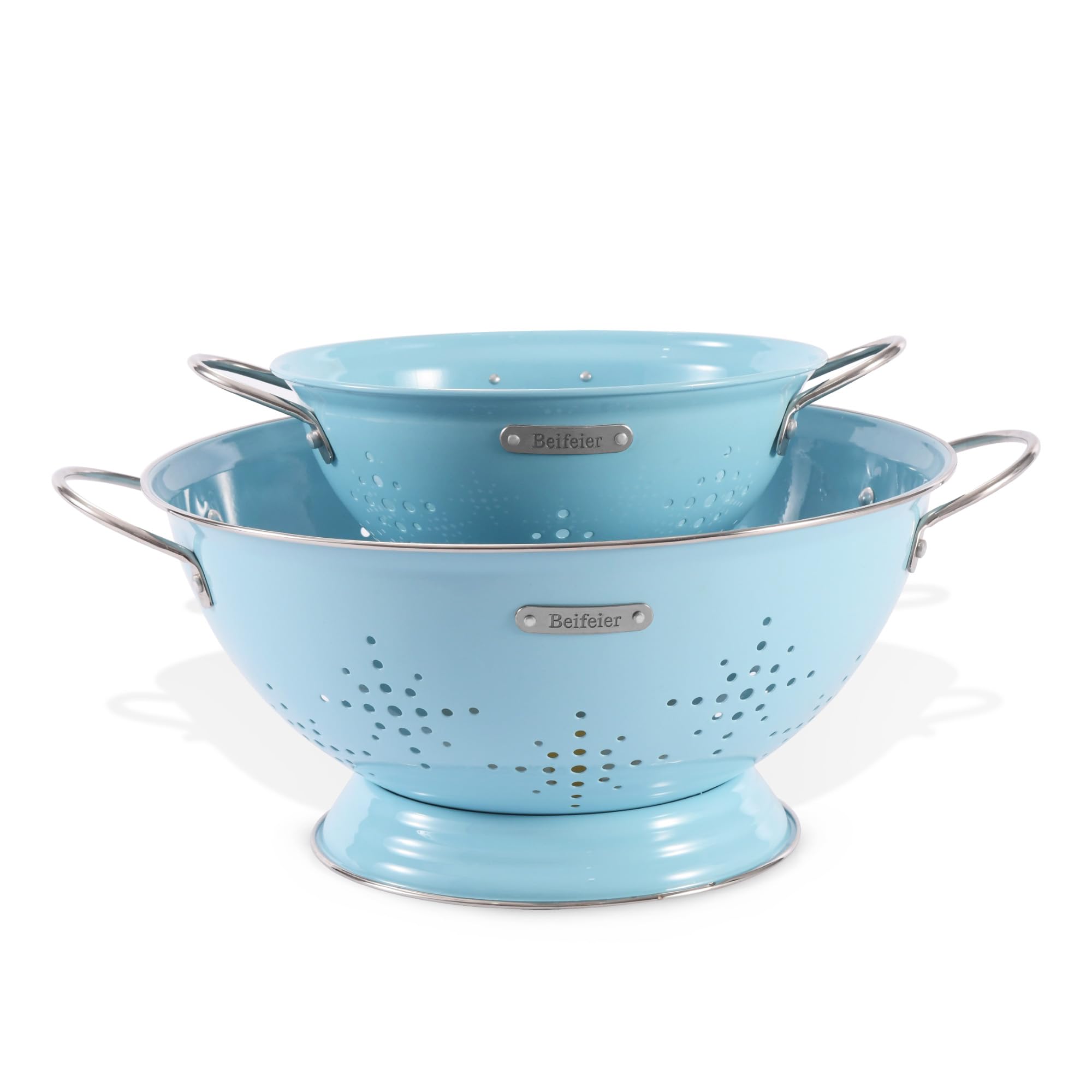 BeFare metal colander small 1.5qt ArcticBlue ideal for rinsing berries
