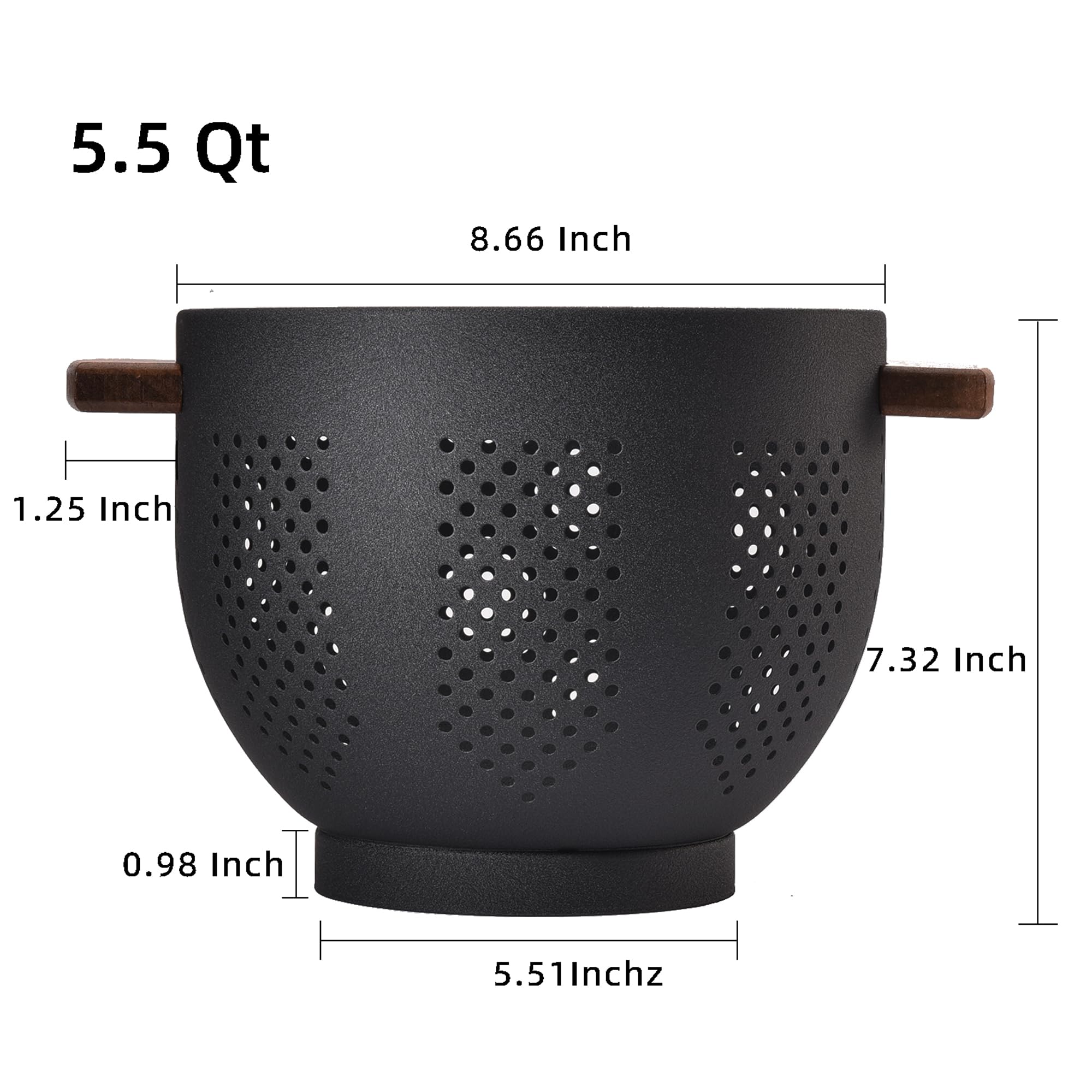 BeFare colander rests securely on a stable base