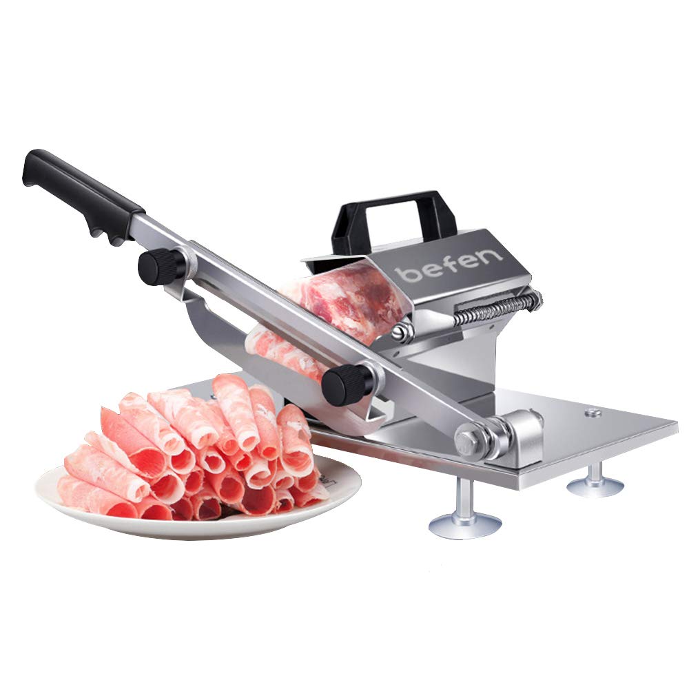 befen frozen meat slicer base view shows sturdy support for consistent thin slices