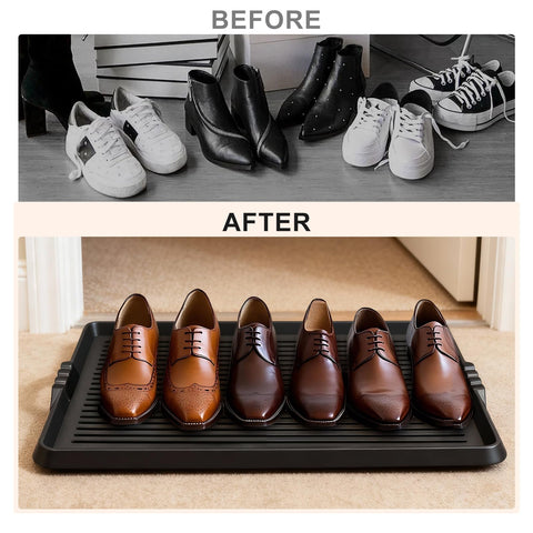 BEHERO boot tray in black blends with any decor.