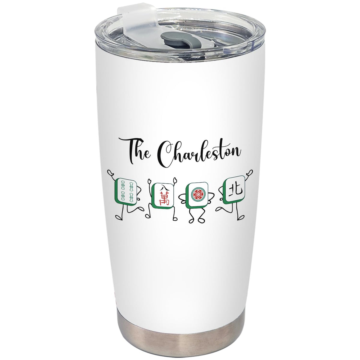 BEHIFL Chinese Mahjong Tumbler lid keeps drinks secure for on-the-go sipping.