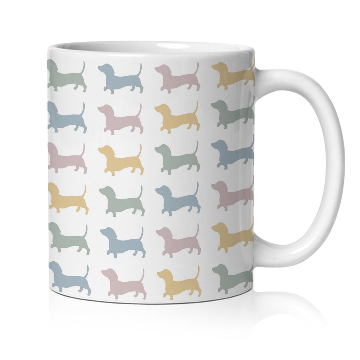 BEHIFL colorful dachshund mug 11oz with vibrant print for morning motivation