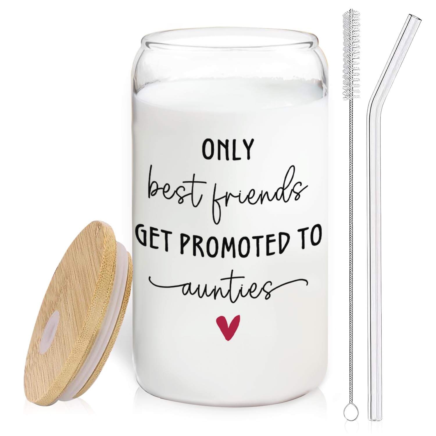 BEHIFL glass coffee cup with bamboo lid for hot or cold beverages, mess-free transport.