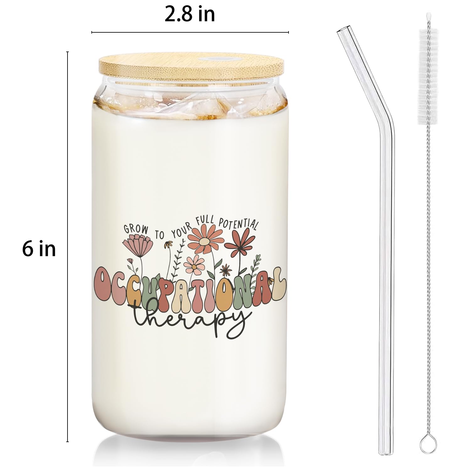 BEHIFL included glass straw and brush for easy cleaning