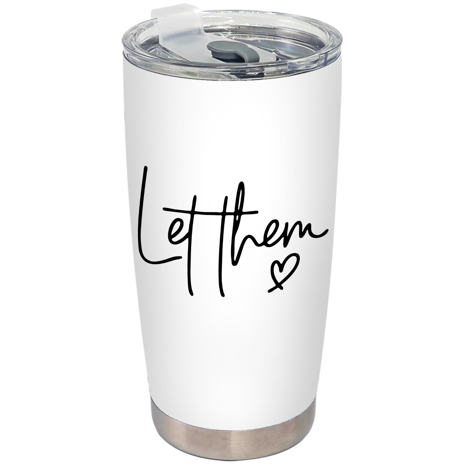 BEHIFL Let Them Inspirational Tumbler with leak-proof lid for on-the-go use