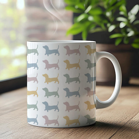 BEHIFL weiner dog coffee mug design enhances desk charm and gift appeal