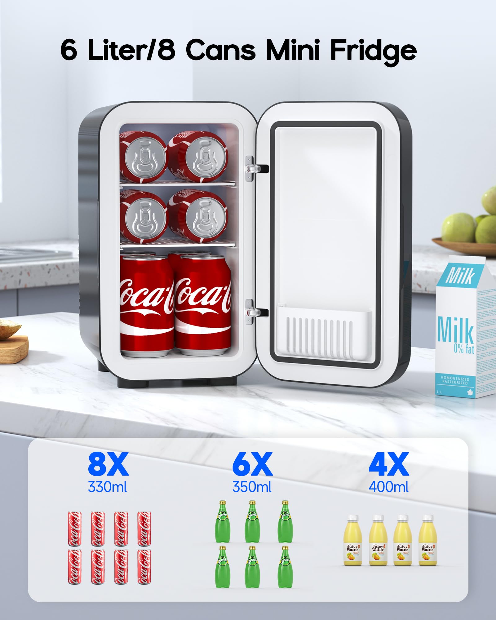 BEICHEN mini fridge shown in car setup for on-the-go drinks