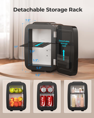 BEICHEN mini fridge on desk setup for quiet skincare storage