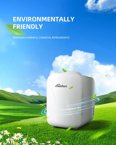 BEICHEN mini fridge built-in carry handle for easy portability.