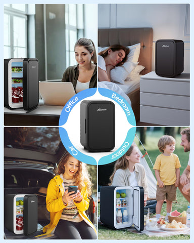 BEICHEN compact fridge on a desk or nightstand saving space
