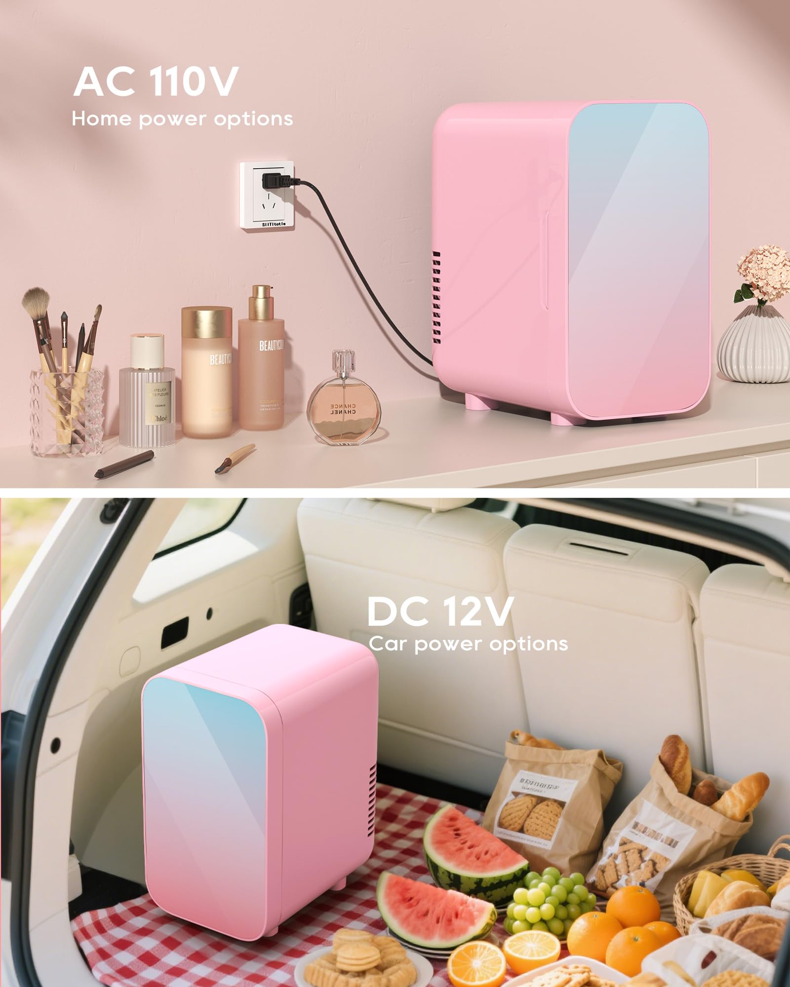 BEICHEN mini-fridge in dorm or office setup shows portability.