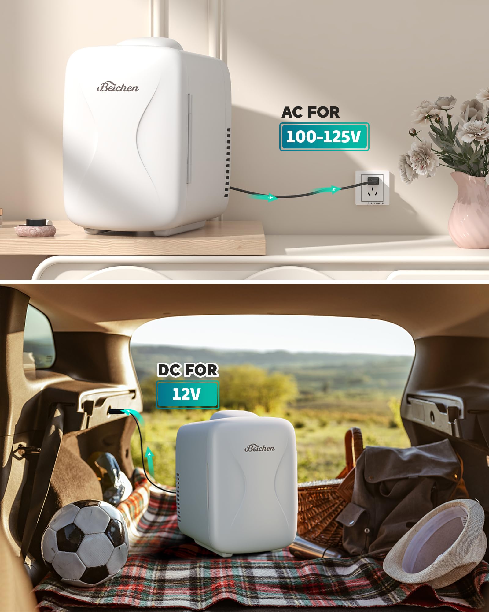 BEICHEN mini fridge operates quietly with thermoelectric technology.