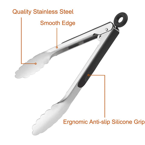 Beieverluck 12-inch tongs extended reach for grills