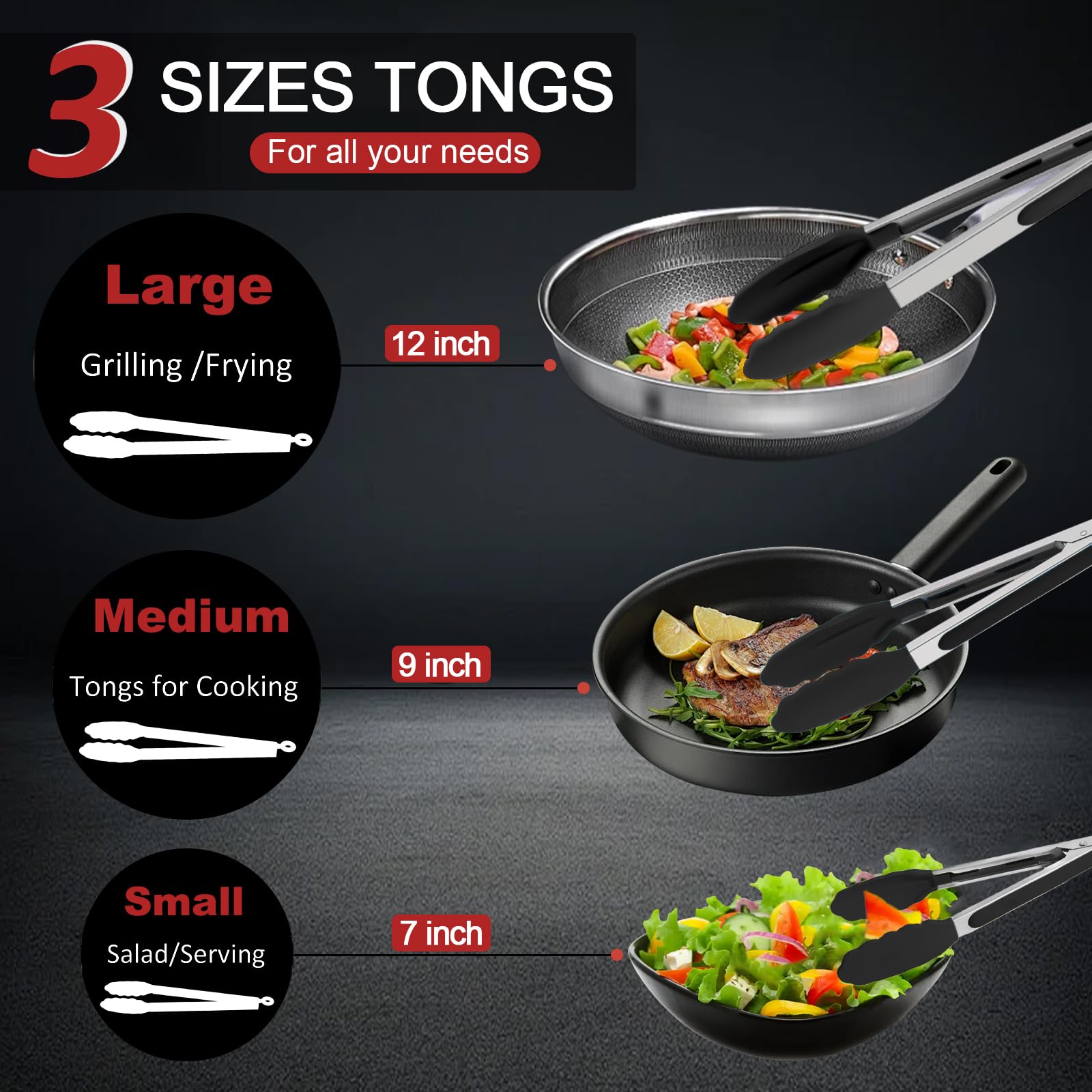 Beieverluck dishwasher-safe silicone tongs for quick cleanup