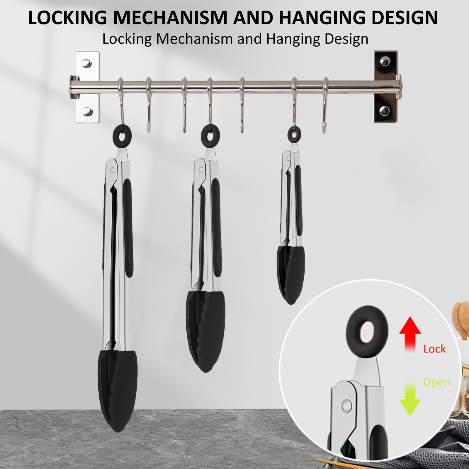 Beieverluck multi-use tong set for everyday kitchen tasks and grilling