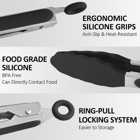 Beieverluck stainless steel body with silicone tips protects cookware