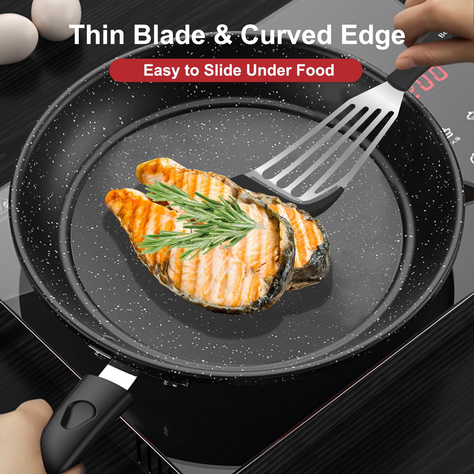 Beijiyi silicone-handled spatula offers heat resistance and a secure grip