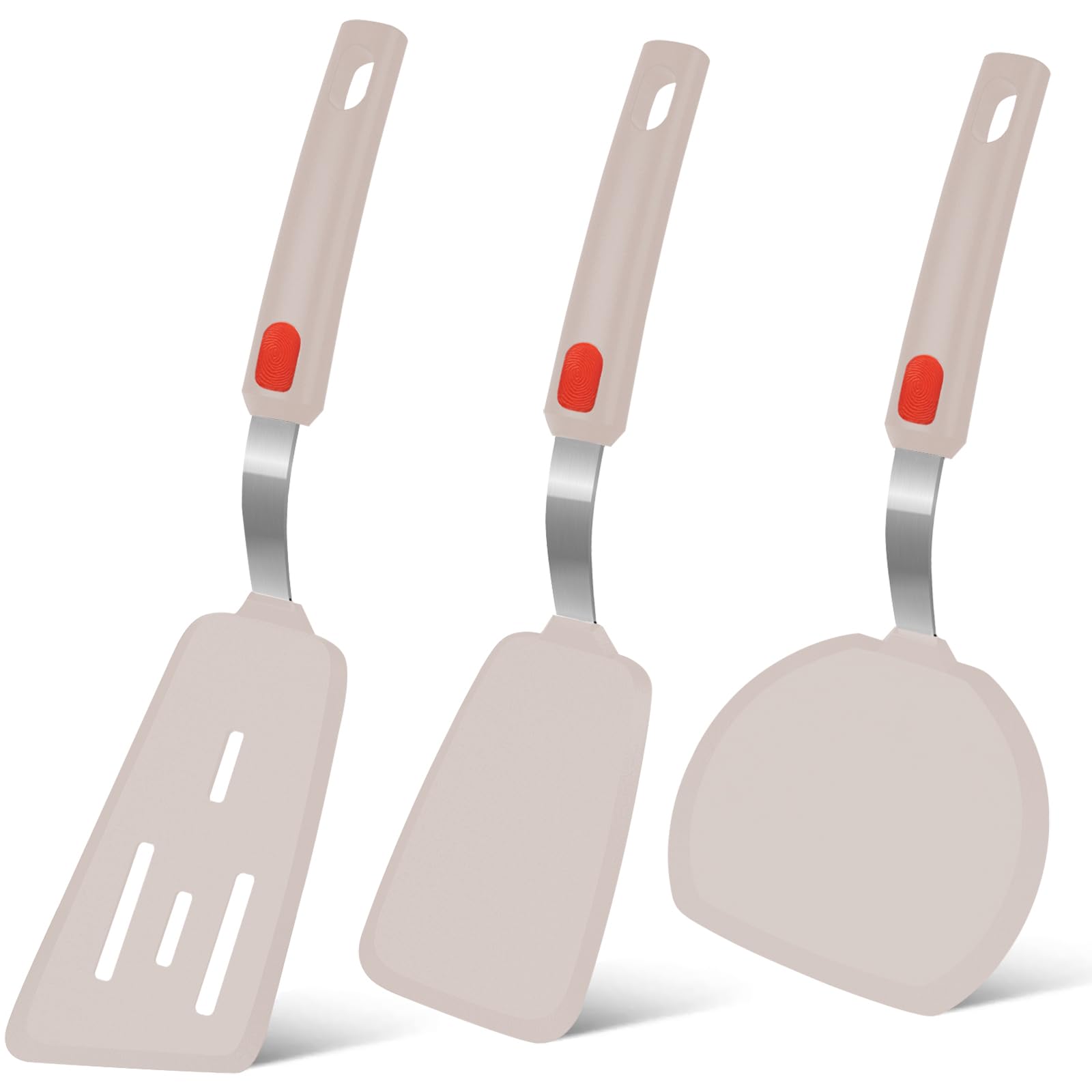 Beijiyi silicone spatula set 3 egg flip for gentle nonstick flipping