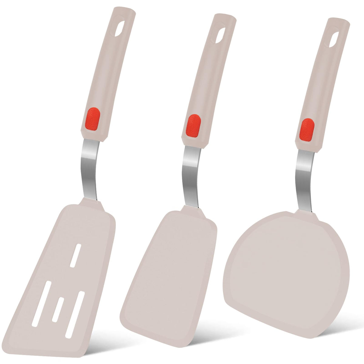 Beijiyi silicone spatula set 3 egg flip for gentle nonstick flipping