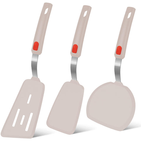 Beijiyi silicone spatula set 3 egg flip for gentle nonstick flipping